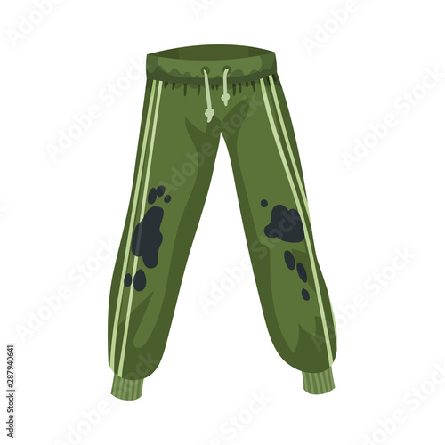 Dirty sweatpants. Vector illustration on a white background.