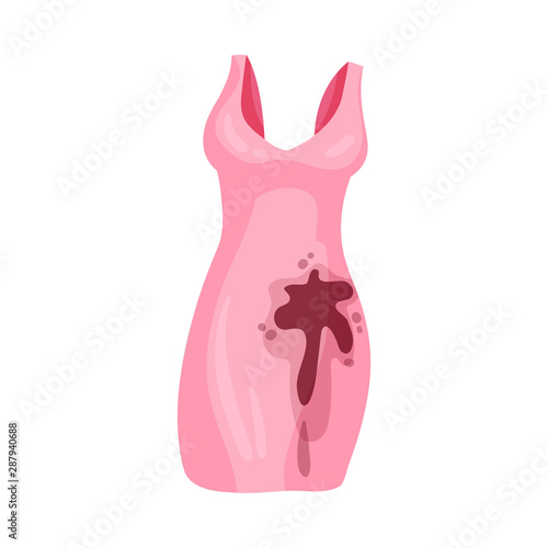 Dirty pink women dress. Vector illustration on a white background.