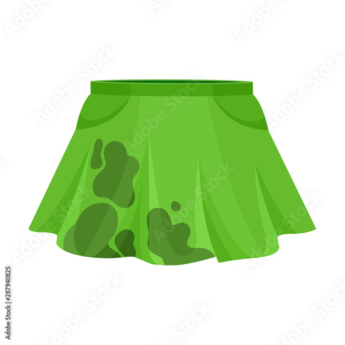 Light green dirty skirt. Vector illustration on a white background.