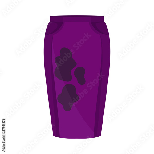 Dirty purple skirt. Vector illustration on a white background.