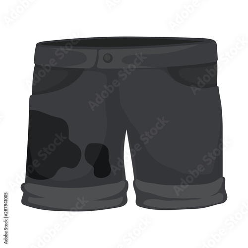 Dirty black shorts. Vector illustration on a white background.