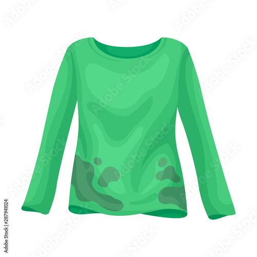 Dirty green jacket. Vector illustration on a white background.