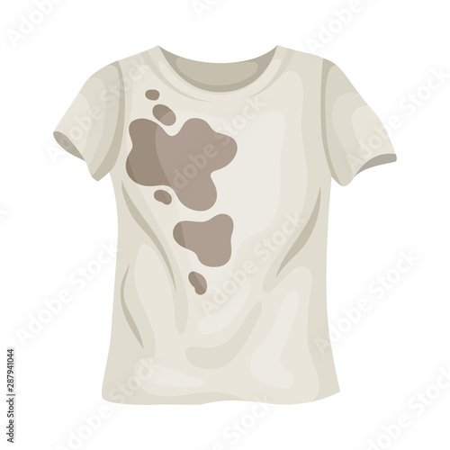 Dirty white t-shirt. Vector illustration on a white background.