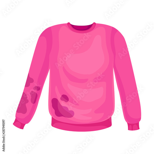 Dirty pink sweater. Vector illustration on a white background.