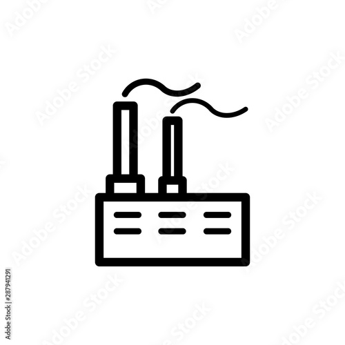 factory building flat icon trendy