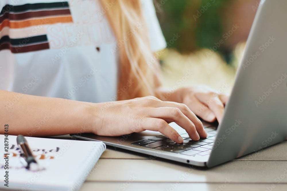 Fototapeta premium student working on laptop