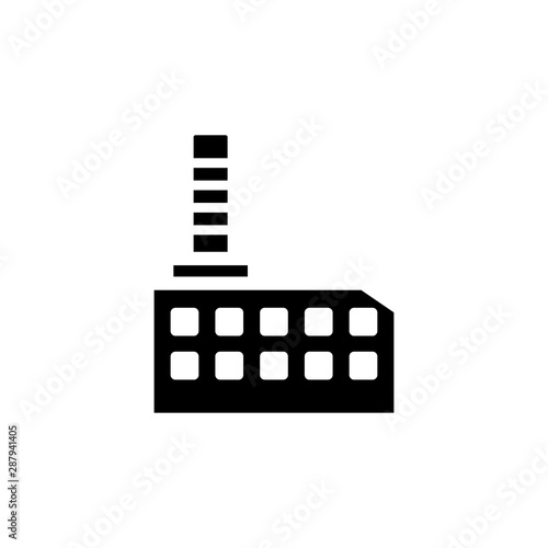 factory building flat icon trendy