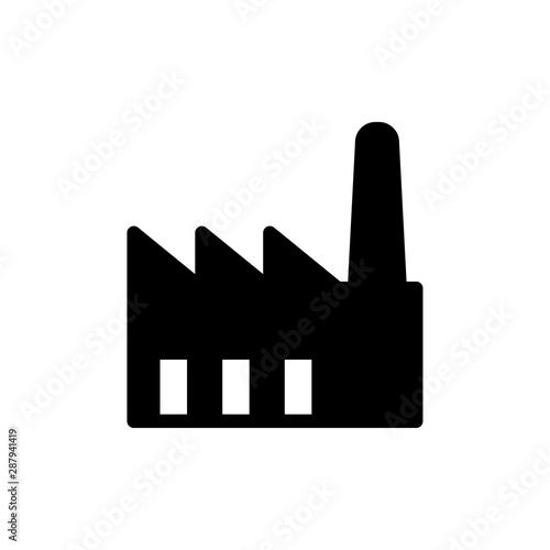 factory building flat icon trendy