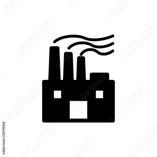 factory building flat icon trendy