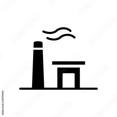 factory building flat icon trendy