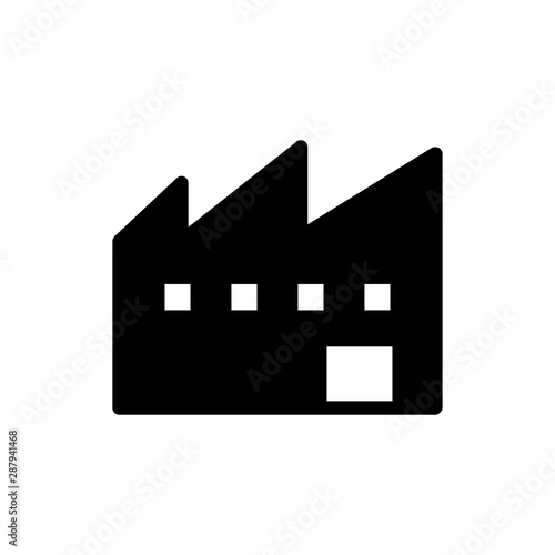factory building flat icon trendy