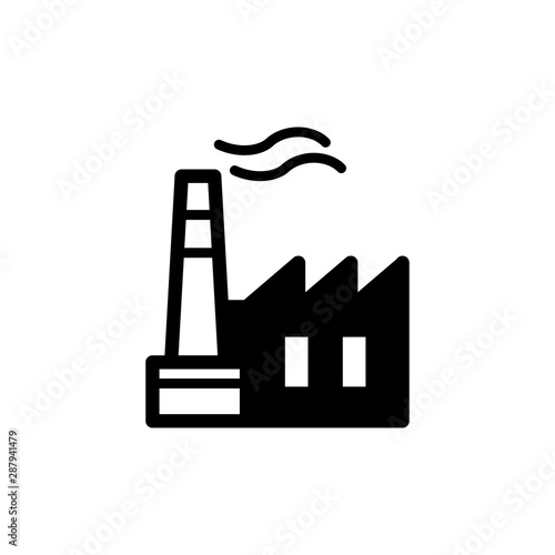 factory building flat icon trendy