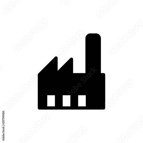 factory building flat icon trendy