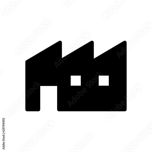 factory building flat icon trendy