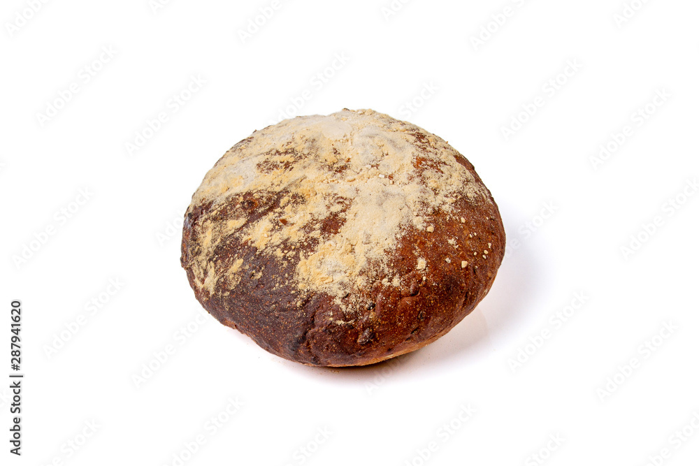 Whole wheat bread isolated on white background
