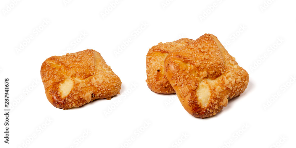 Group of freshly baked buns isolated on white background Group of freshly baked buns isolated on white background
