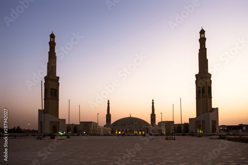 Sheikh Khalifa Bin Zayed Al Nahyan Mosque in Al Ain at sunset, may 2019. UAE photo