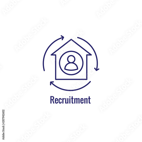 In-Company and Outsource Icon with freelancing or hiring imagery