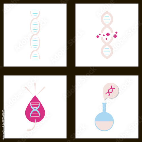 DNA, genetic sign, elements and icons collection
