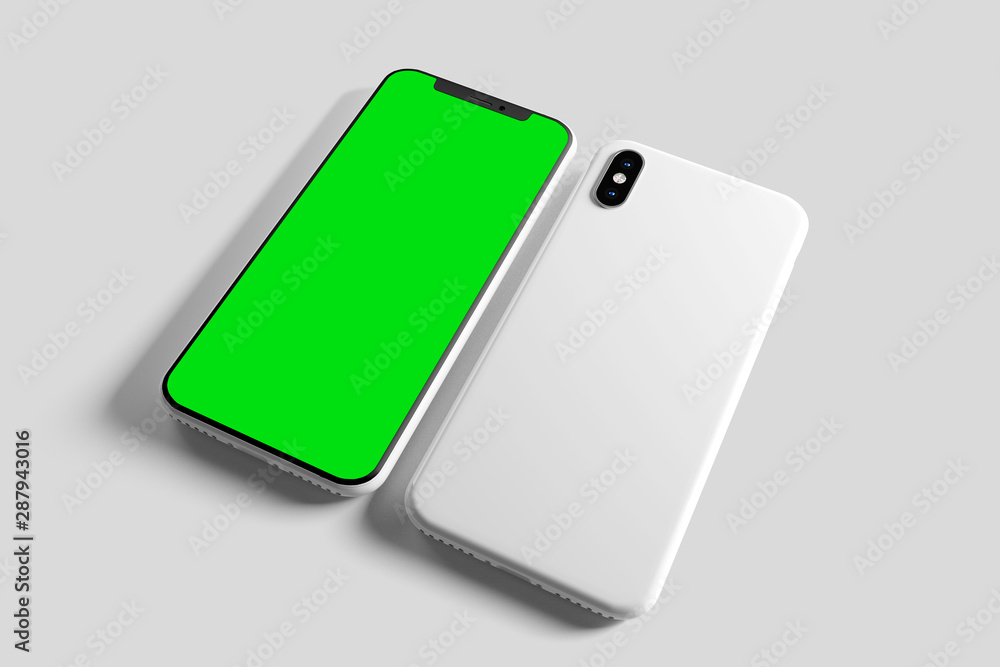 Smartphone Screen and Case Mockup - 3d rendering Smartphone Screen and Case Mockup - 3d rendering
