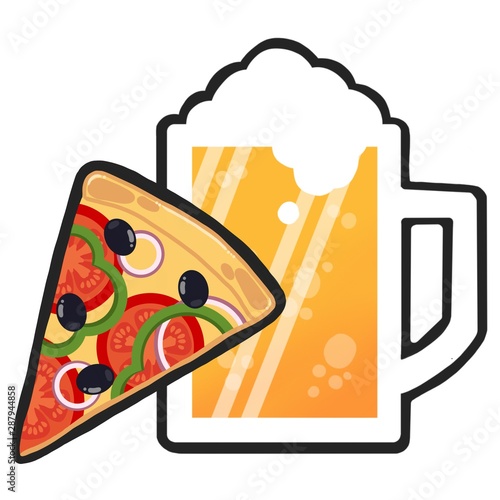 Pizza e birra photo