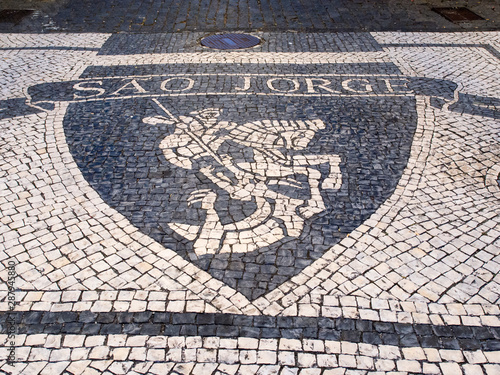 Sao Jorge Island mosaic sign, Azores, Portugal