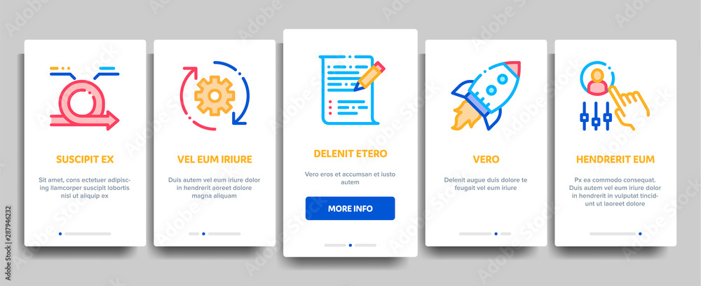 Scrum Agile Vector Onboarding Mobile App Page Screen. Illustrations