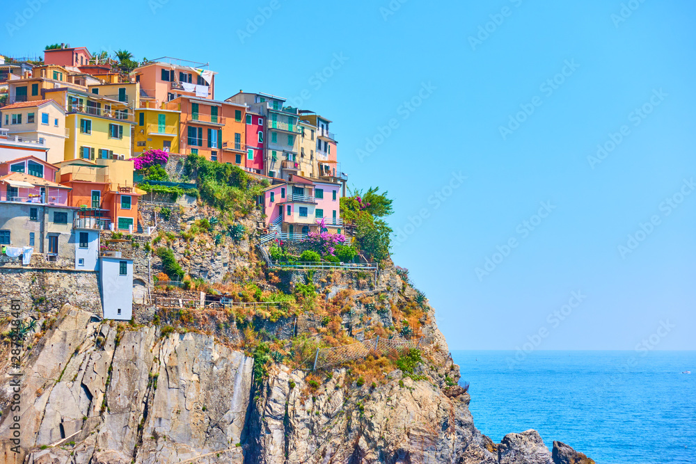 Italian town on the rock by the sea