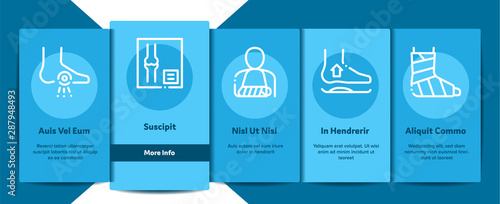 Orthopedic Elements Vector Onboarding Mobile App Page Screen. Contour Illustrations