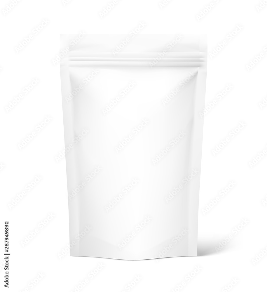 Pouch bags mockup isolated on white background. Vector illustration. Front view. Can be use for template your design, presentation, promo, ad. EPS10. Pouch bags mockup isolated on white background. Vector illustration. Front view. Can be use for template your design, presentation, promo, ad. EPS10.