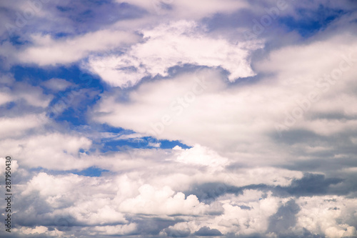 blue sky background with cloudsy day photo