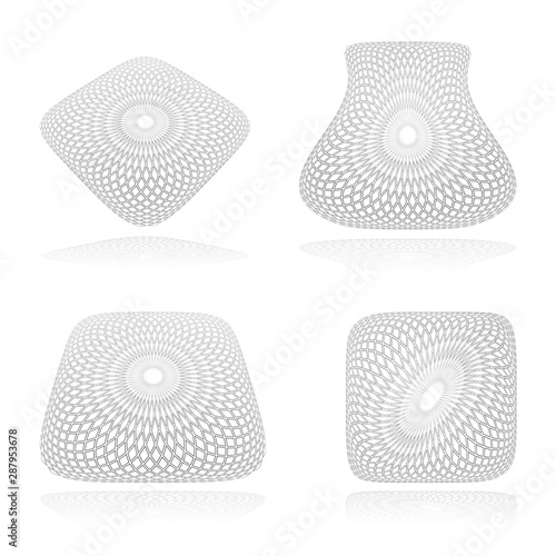 Abstract geometric convex shapes. Design elements set.