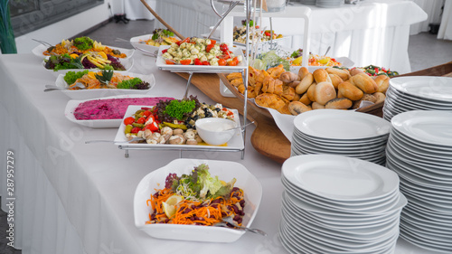 Buffet food, catering food party at restaurant