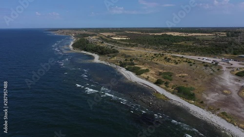 Wallpaper Mural Aerial flight over Hoburgen, Gotland coastline, Sweden Torontodigital.ca
