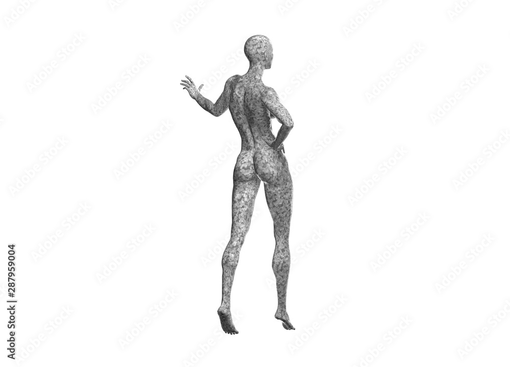 tall healthy fit sports girl made of marble isolated on a white background. 3d rendered medical illustration with copyspace for your text. Obesity and sports healthy lifestyle problems. tall healthy fit sports girl made of marble isolated on a white background. 3d rendered medical illustration with copyspace for your text. Obesity and sports healthy lifestyle problems.