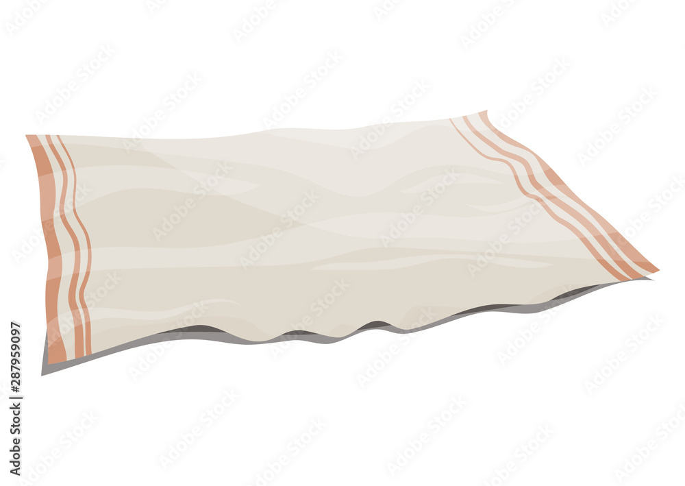 Cartoon beach litter on a white background. Illustration of a lying
