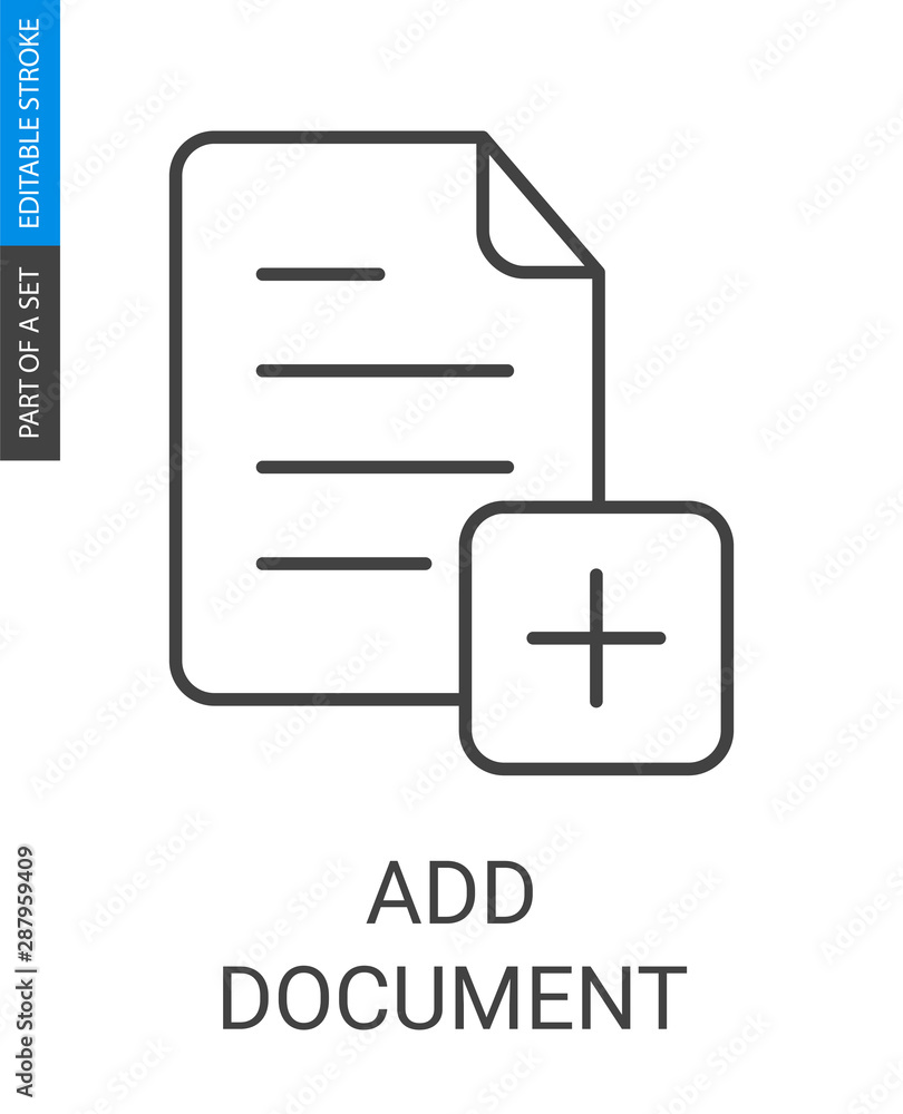Add document icon in outlinestyle with editable stroke Add document icon in outlinestyle with editable stroke