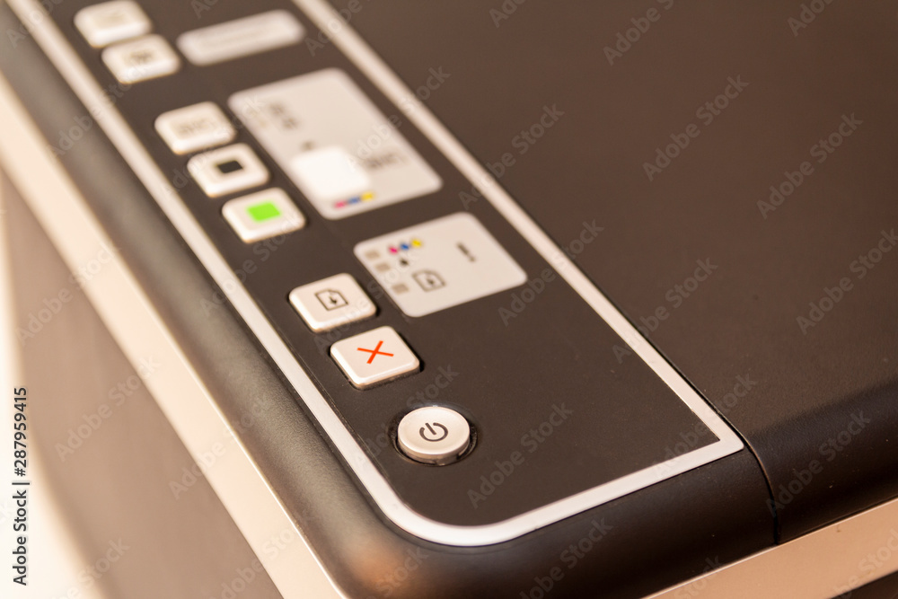 Obraz premium printer buttons close up view