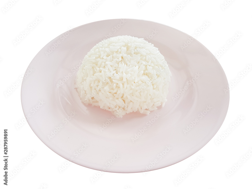 boiled rice on white background boiled rice on white background