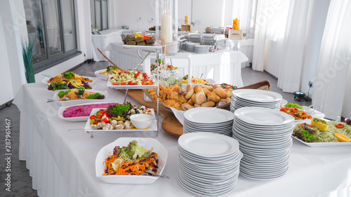 Fotografie Buffet food, catering food party at restaurant