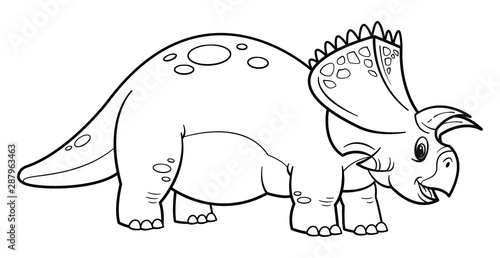 Cute cartoon dinosaur triceratops character