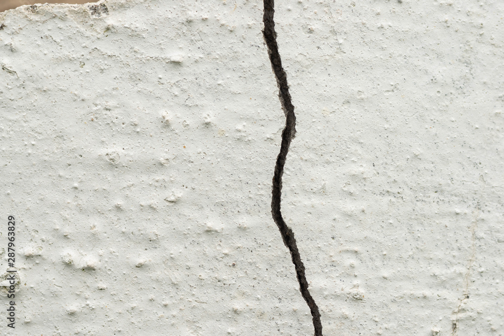 The texture of the Cracks on the white concrete wall