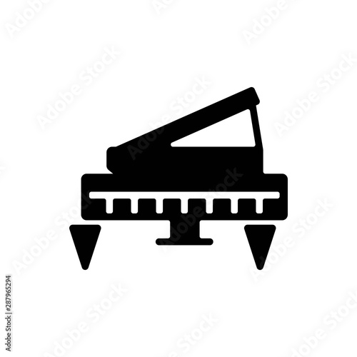 piano solid vector icon
