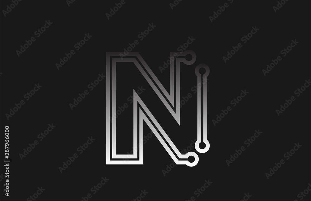 black and white line alphabet letter N for company logo icon design black and white line alphabet letter N for company logo icon design