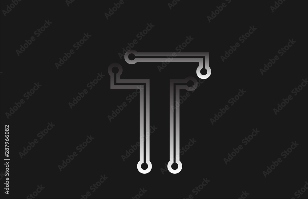 black and white line alphabet letter T for company logo icon design black and white line alphabet letter T for company logo icon design