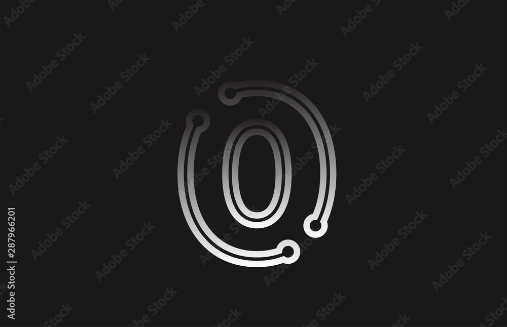 Obraz premium black and white line number 0 for company logo icon design