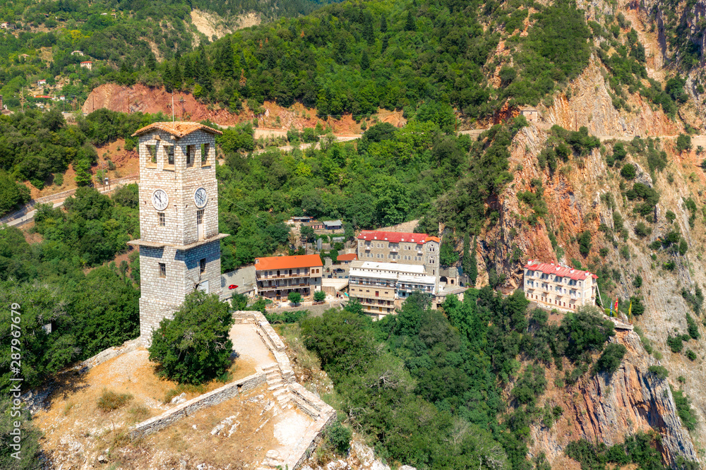 Proussos monastery near Karpenisi town in Evrytania - Greece. The Monastery of Proussos was named from the Icon of Panagia Prousiotissa from Prousa in Minor Asia.