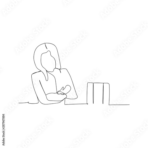 continuous line drawing of business woman with crossed arms. isolated sketch drawing of business woman with crossed arms line concept. outline thin stroke vector illustration