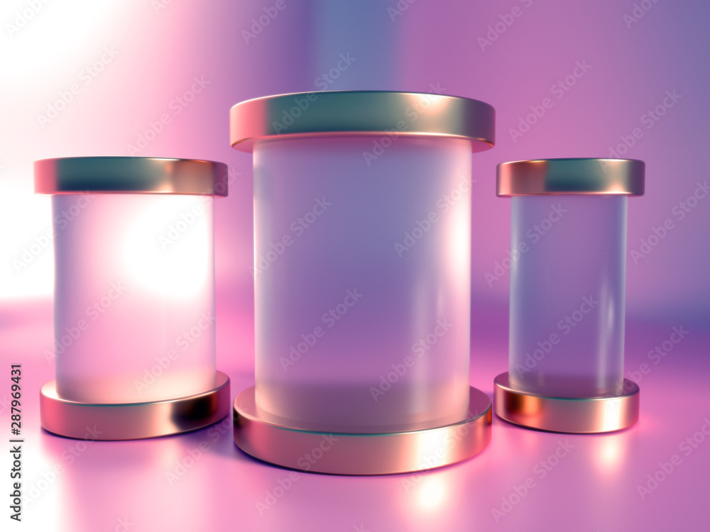 Elegant, beautiful abstract background with elements, studio, pedestal, minimalism. 3d illustration, 3d ..rendering.