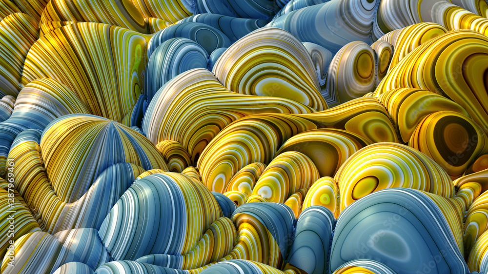 Fototapeta premium Colorful volumetric abstract background with texture. 3d illustration, 3d rendering.